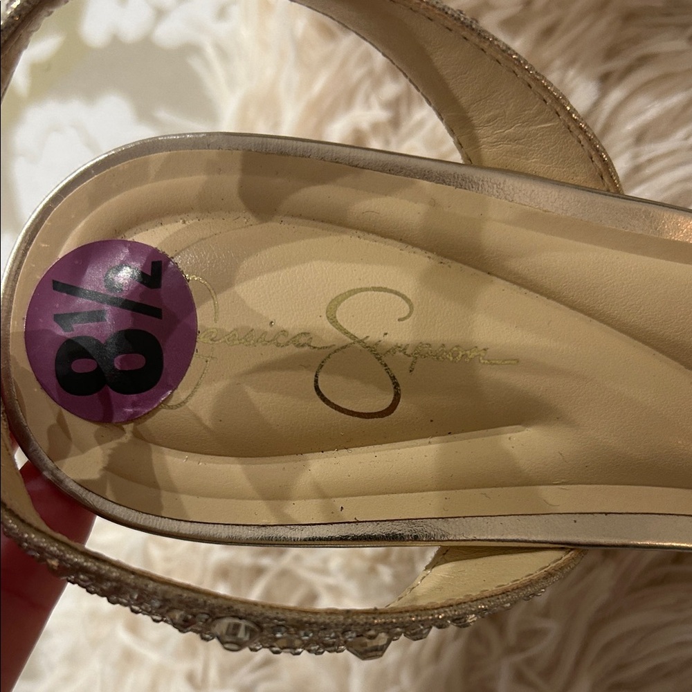 Jessica Simpson Glittering Gold Heels - Picture 2 of 9